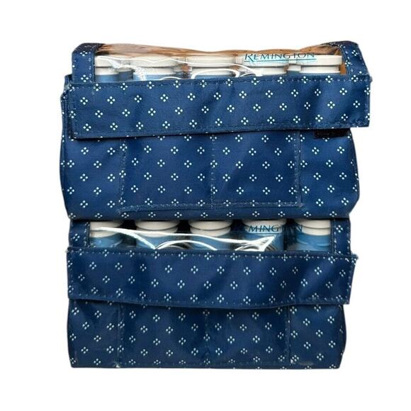 Vtg Remington 1" Travel Hot Rollers in Blue Case Complete with Clips 2 Sets